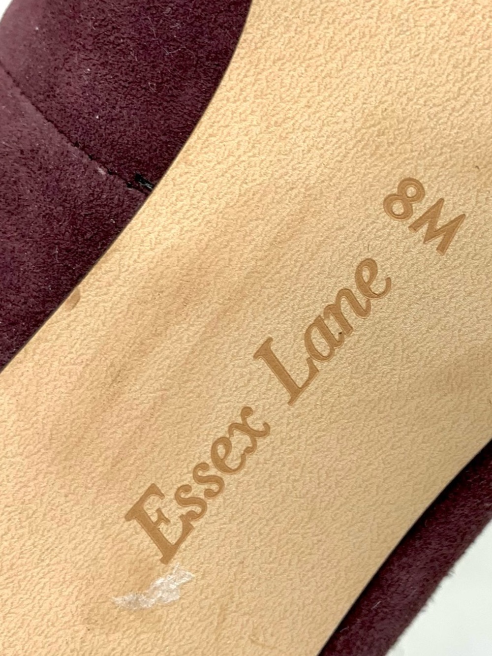 Essex Lane Margan Burgundy Suede Reptile Print Block Heel Pumps 8 Classic Preppy - Picture 12 of 15